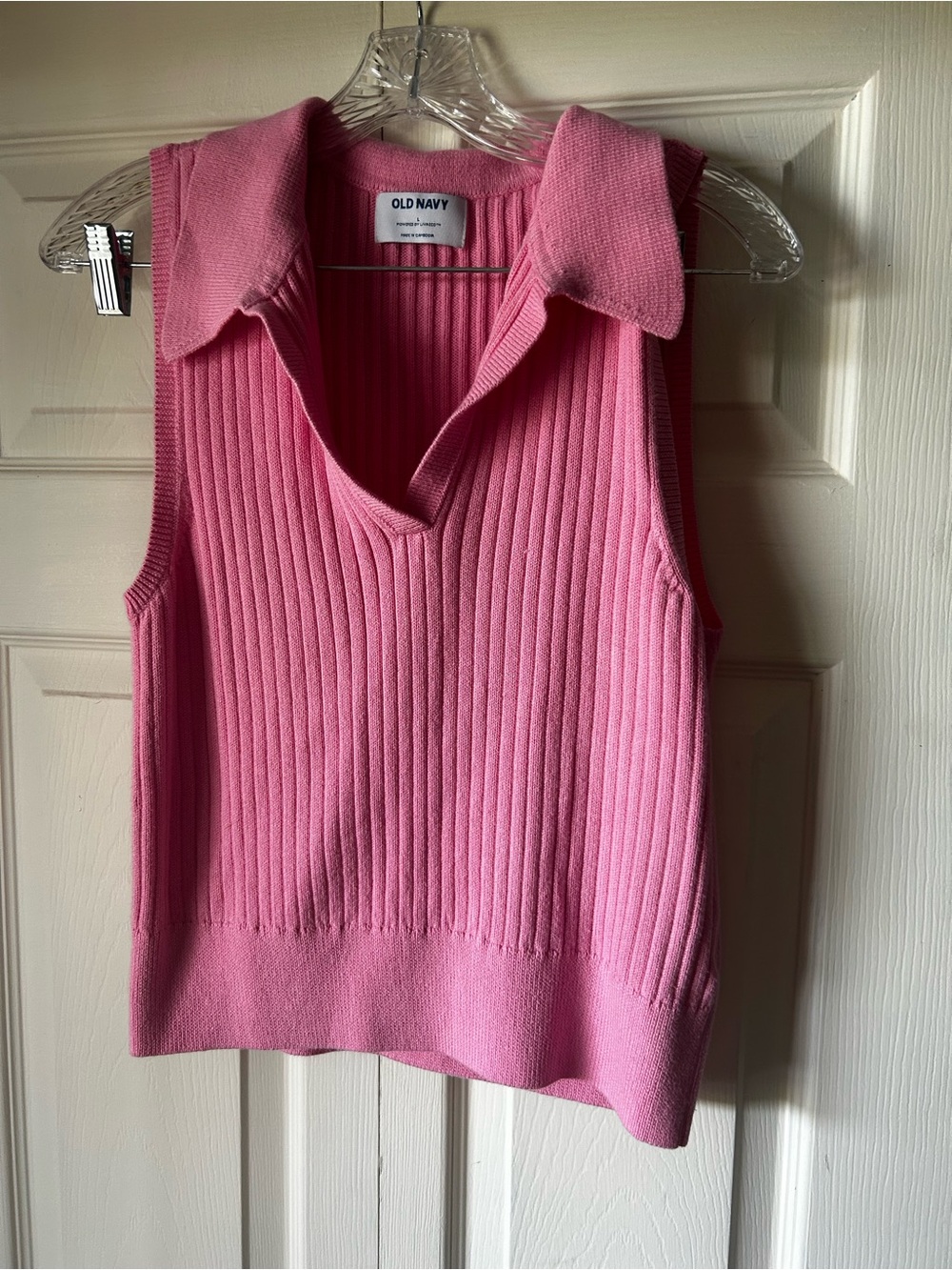 Pink Knit Color Sweater tank